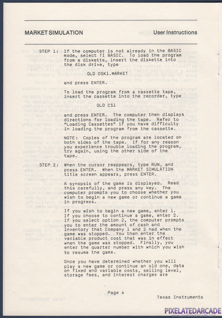 Market Simulation: Instruction Manual - Page 5