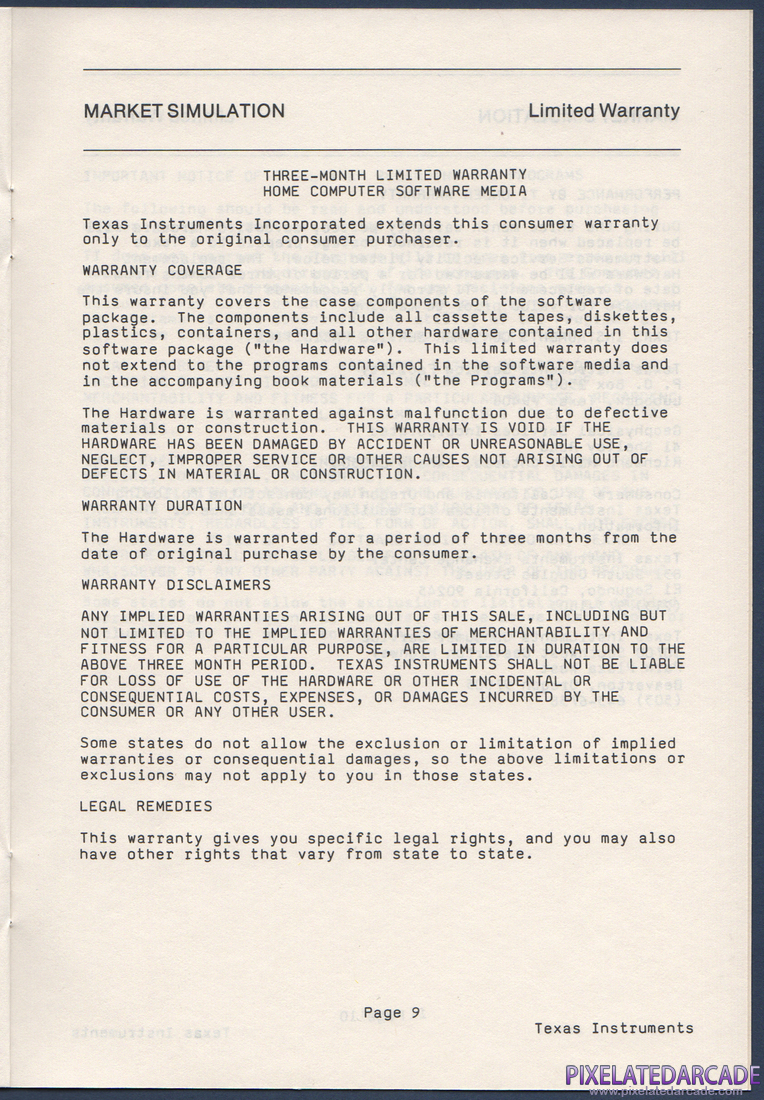 Market Simulation: Instruction Manual - Page 10