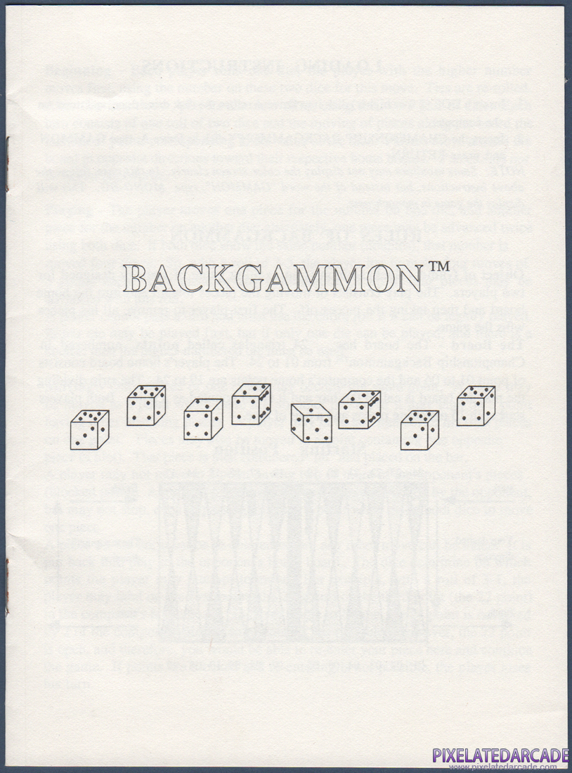 Backgammon: Instruction Manual - Page 1