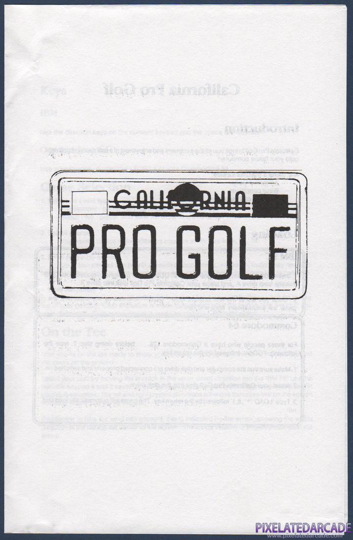 California Pro Golf: Instruction Manual - Page 1