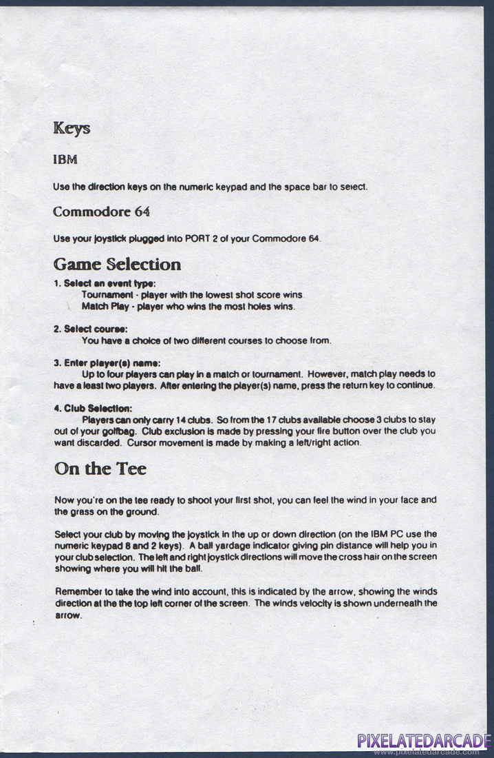 California Pro Golf: Instruction Manual - Page 3