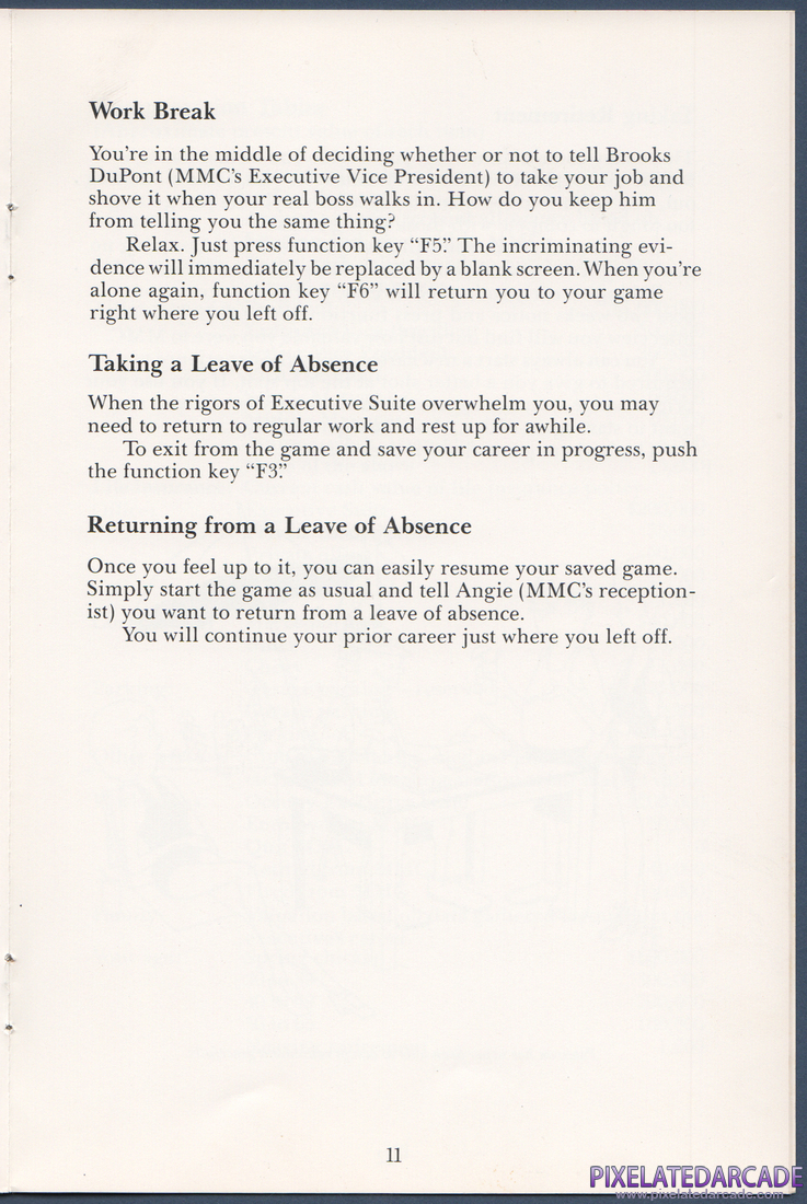 Executive Suite: Instruction Manual - Page 11