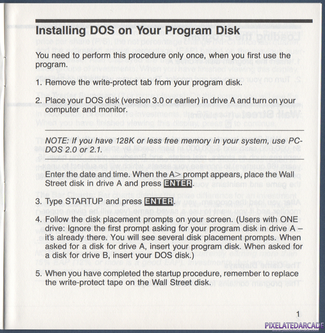 Wall Street: Instruction Manual - Page 1