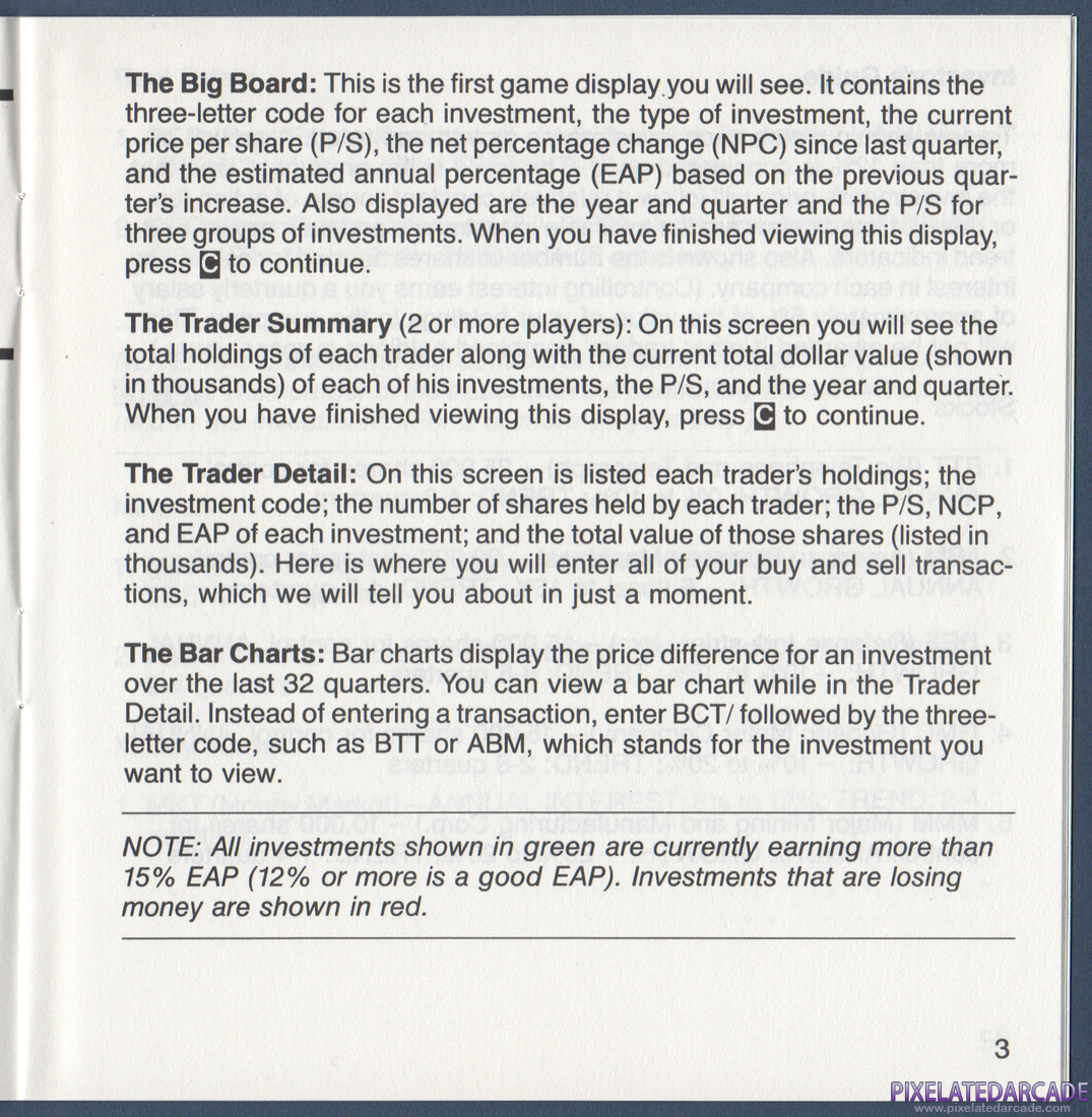 Wall Street: Instruction Manual - Page 3