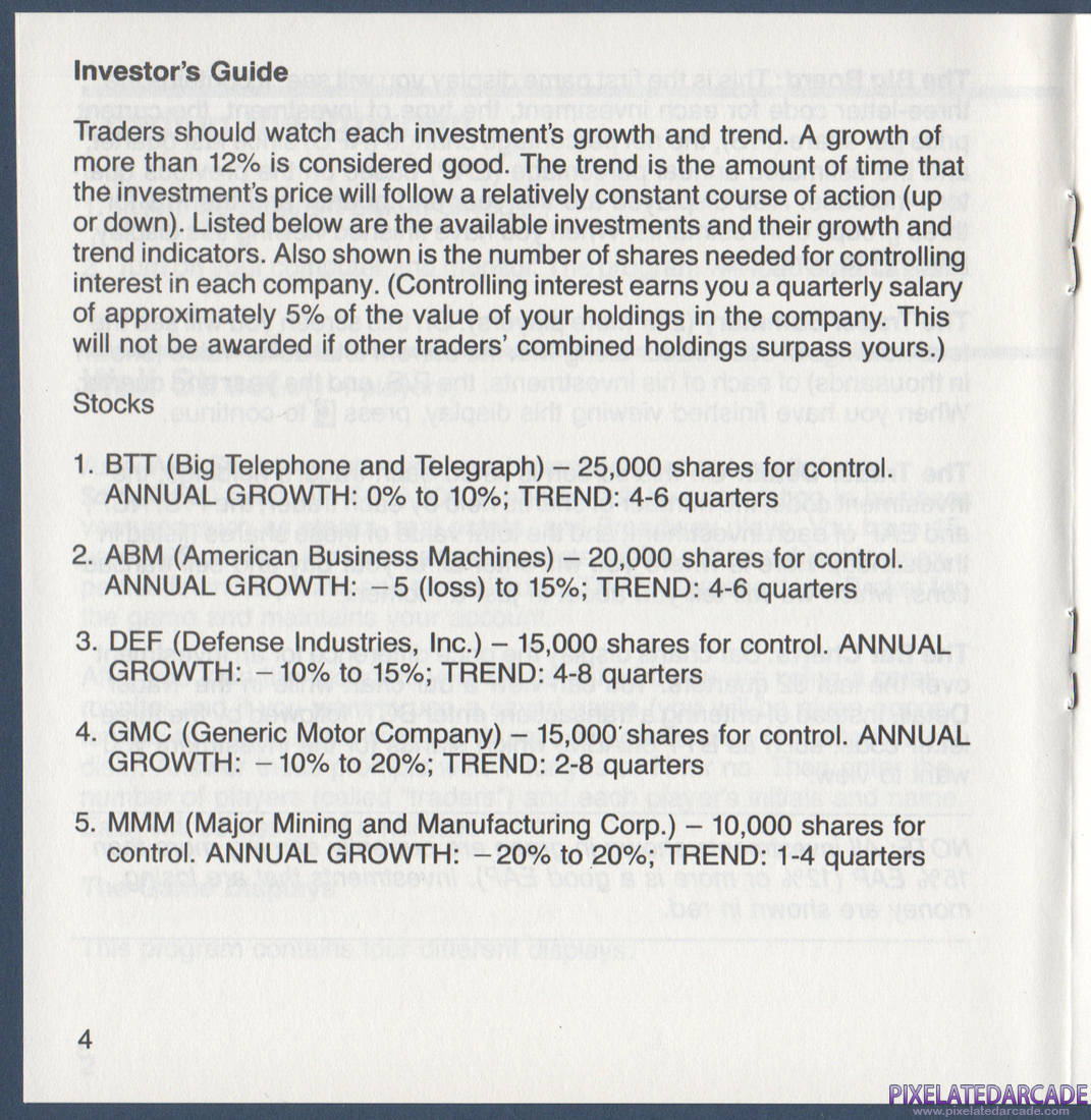 Wall Street: Instruction Manual - Page 4