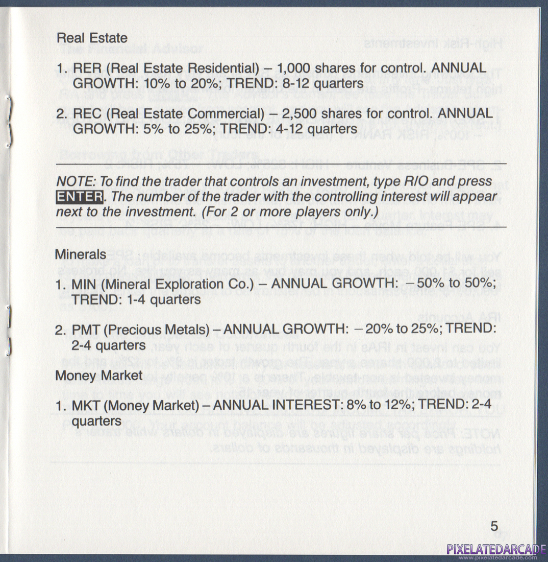 Wall Street: Instruction Manual - Page 5