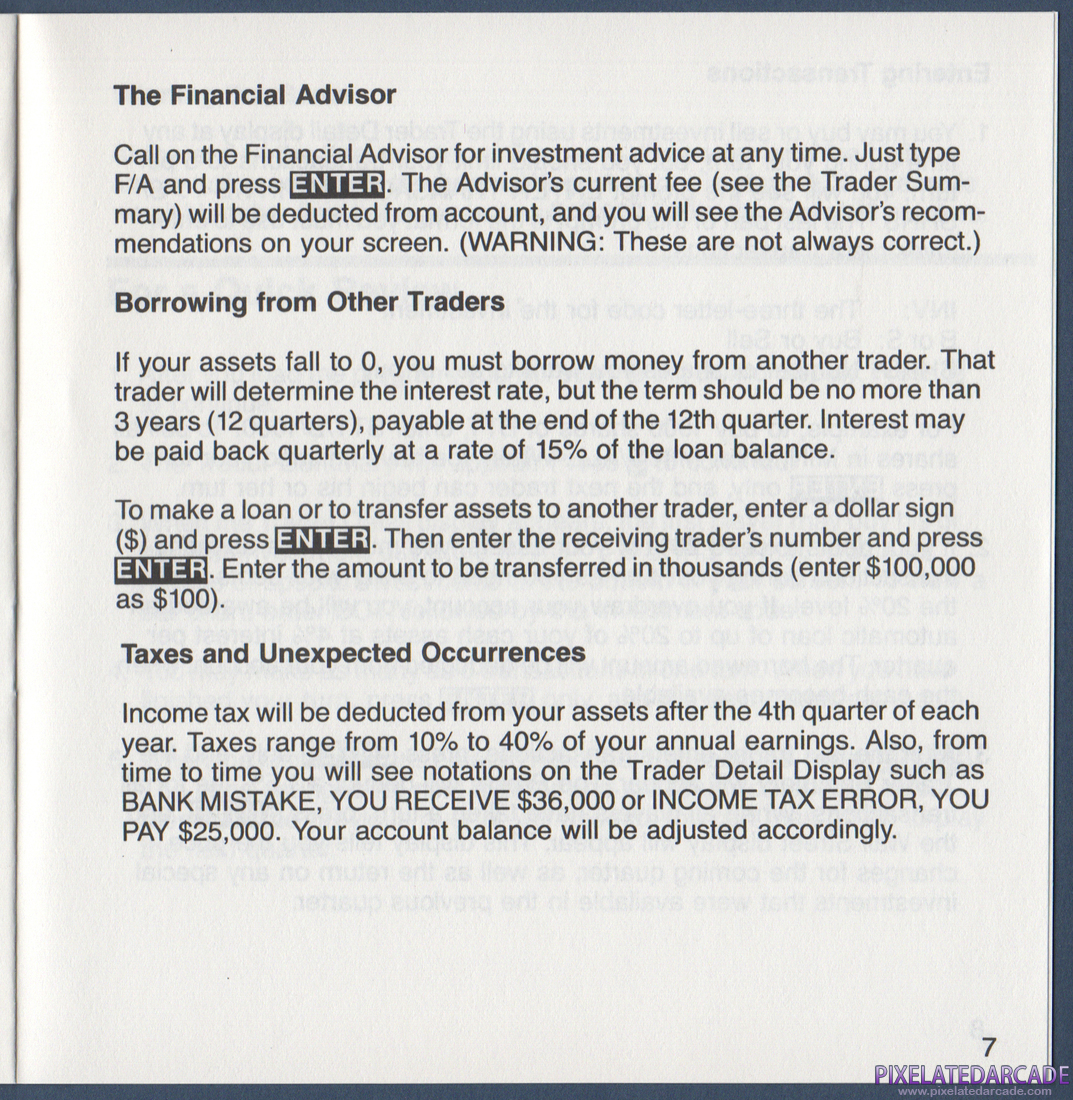 Wall Street: Instruction Manual - Page 7