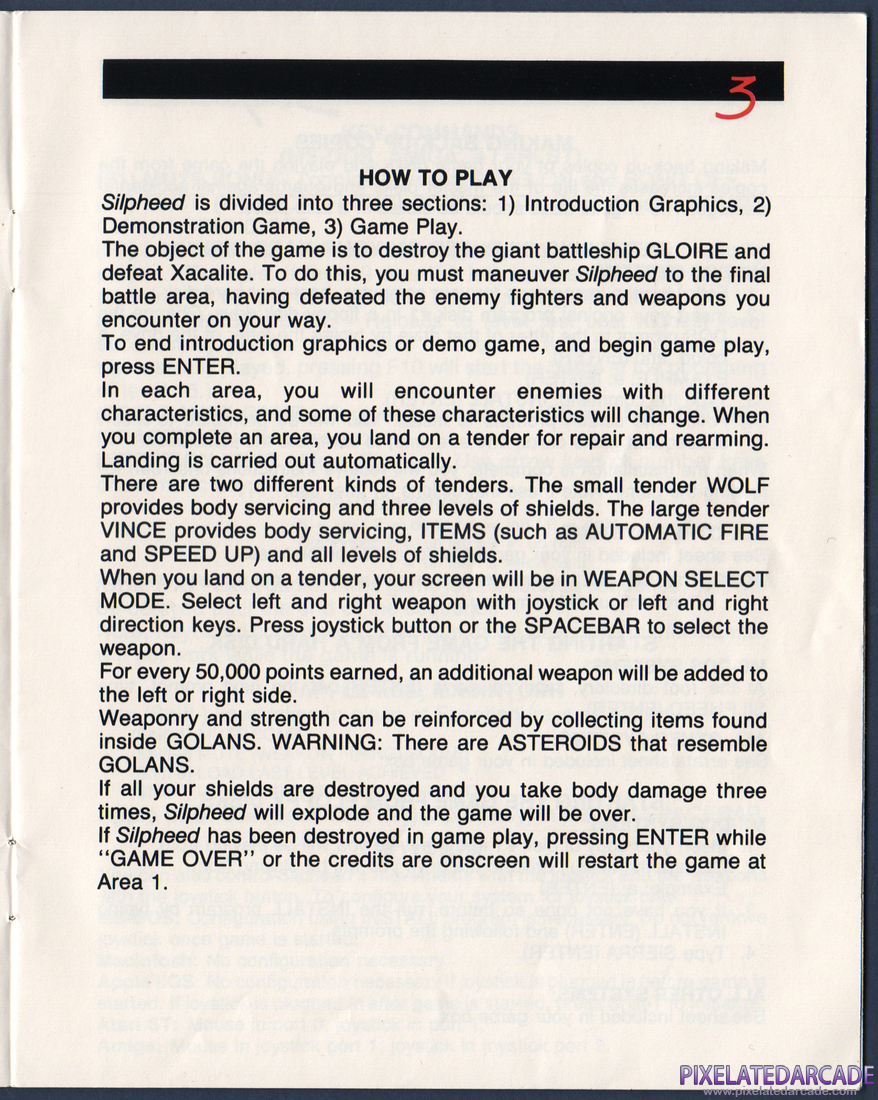 Silpheed: Instruction Manual - Page 4
