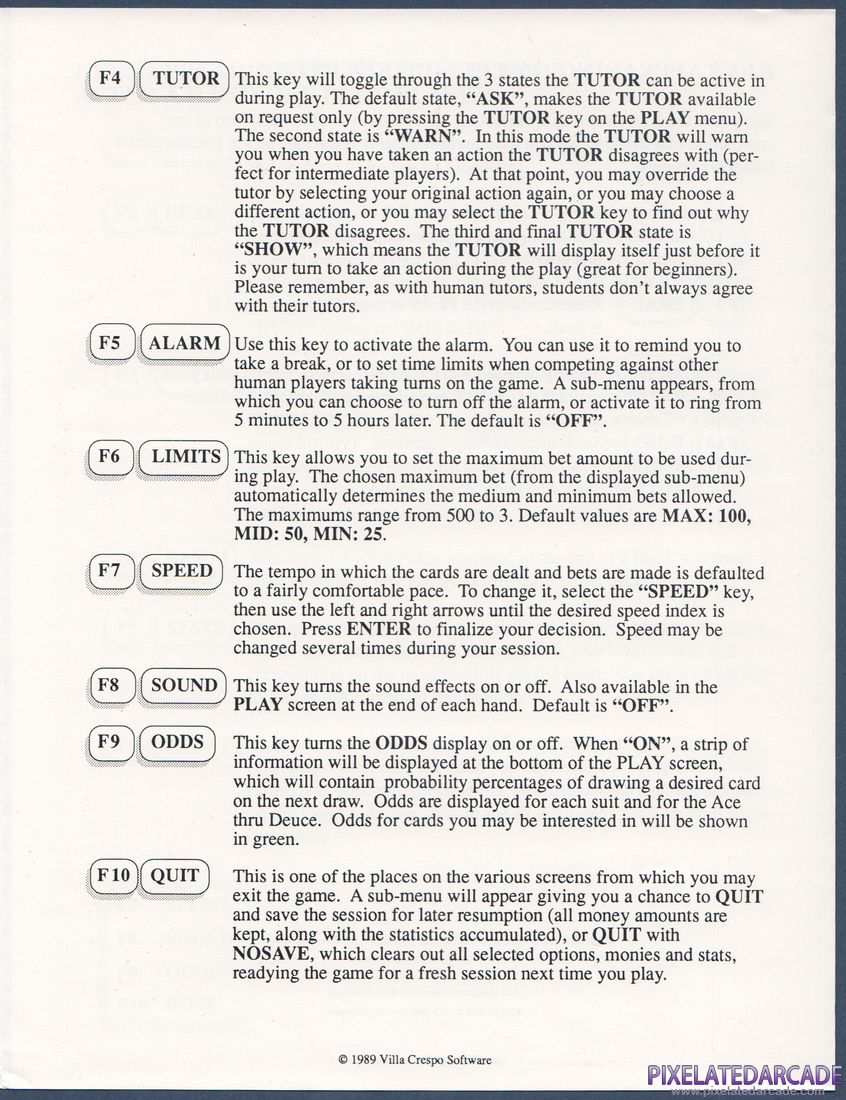 Amarillo Slim's Real Poker: 5 Card Stud: Instruction Manual - Page 3