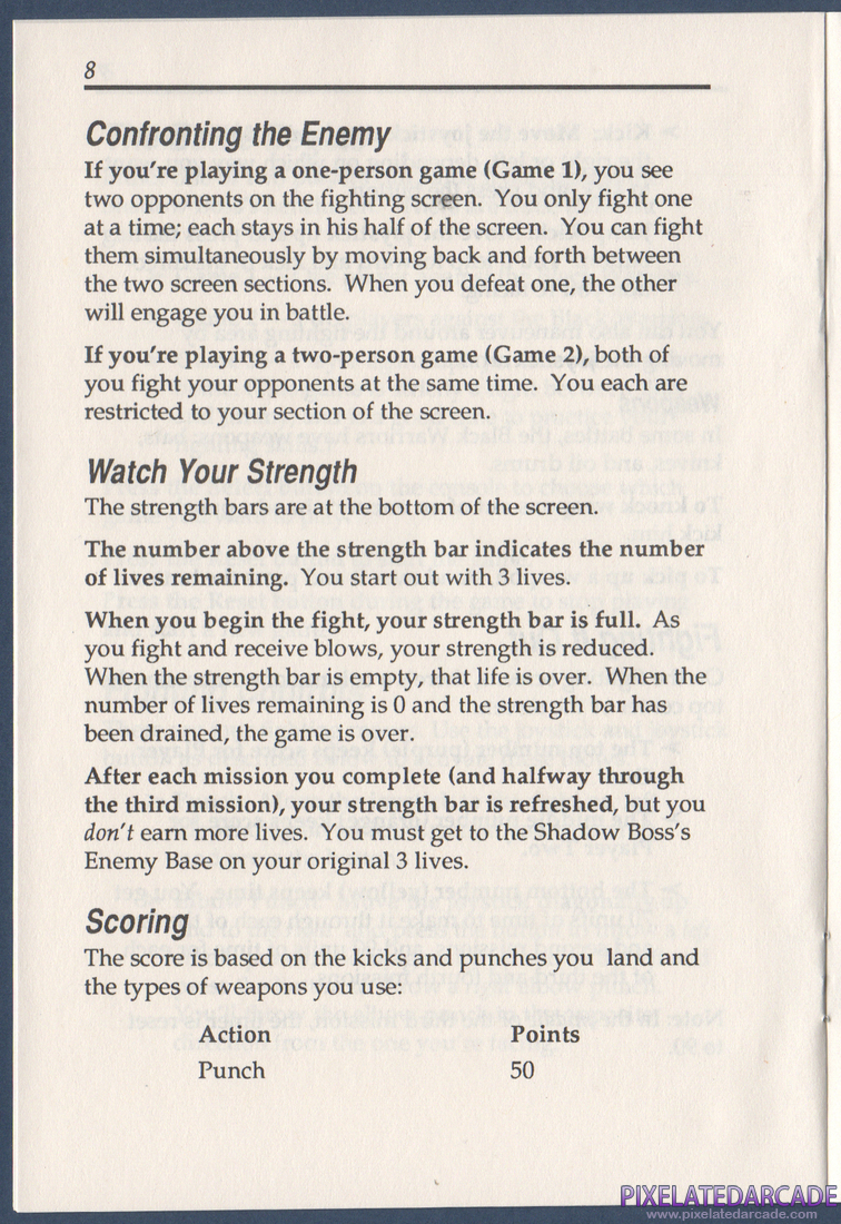 Double Dragon: Instruction Manual - Page 8