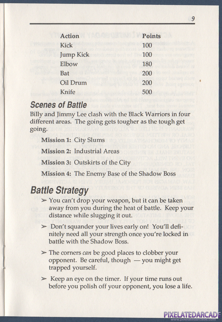 Double Dragon: Instruction Manual - Page 9