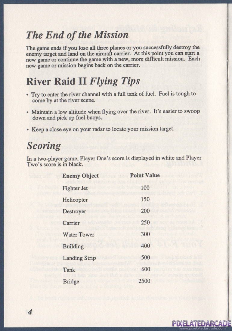 River Raid II: Instruction Manual - Page 4