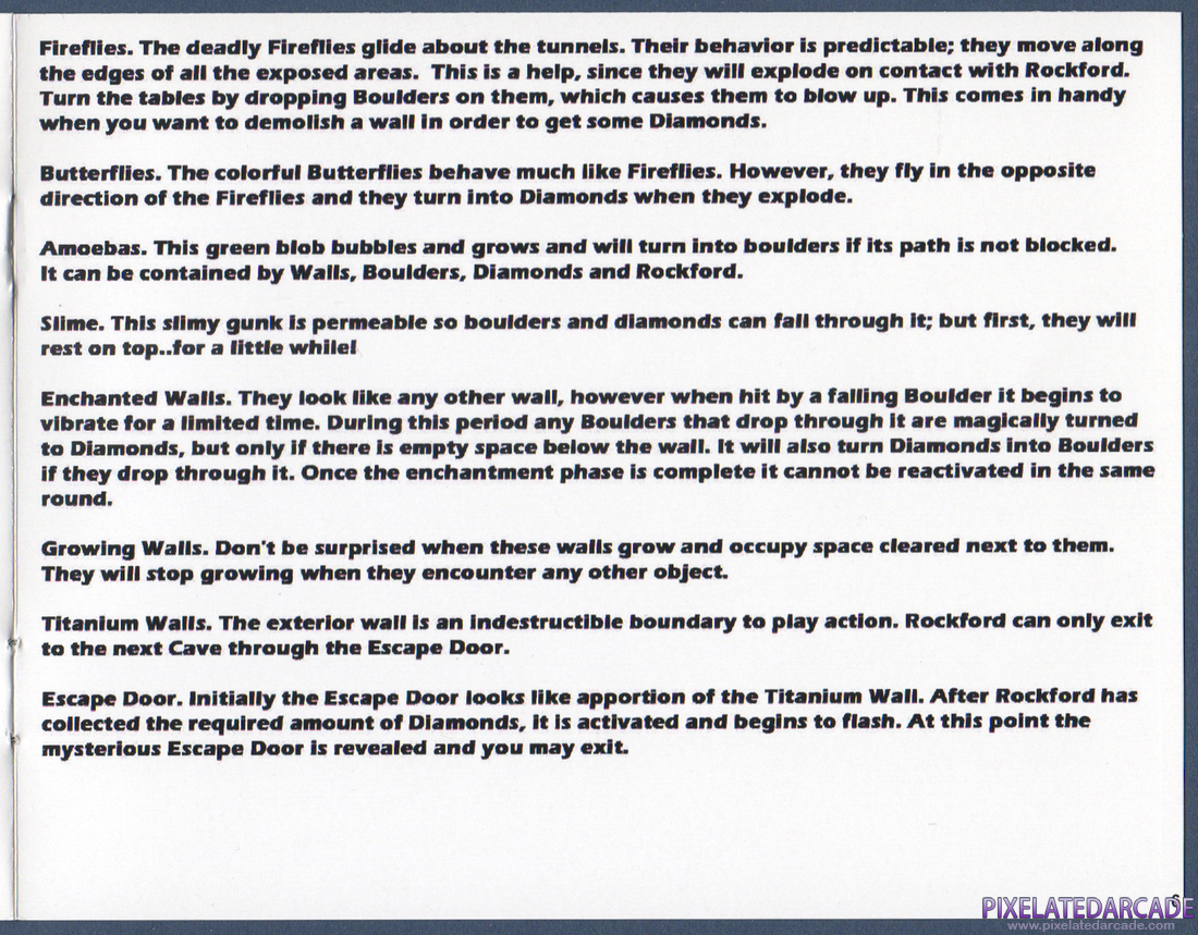 Boulder Dash II: Rockford's Revenge: Instruction Manual - Page 6