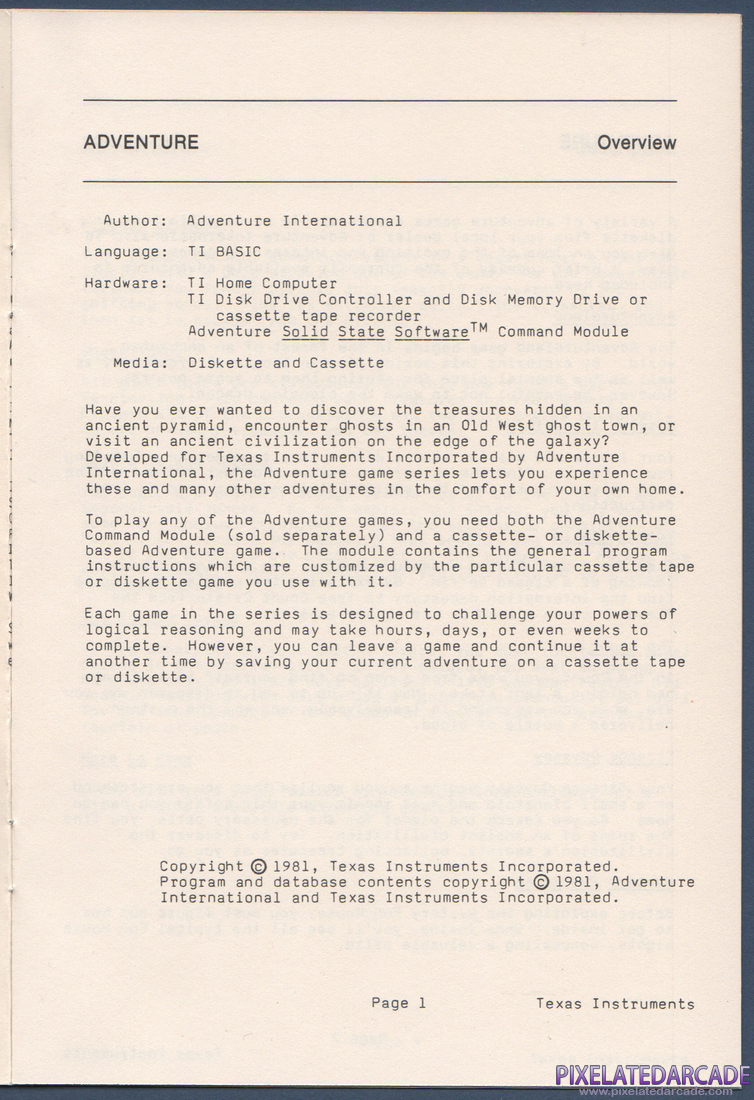 Strange Odyssey: Instruction Manual - Page 1