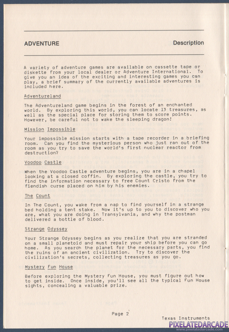 Strange Odyssey: Instruction Manual - Page 2