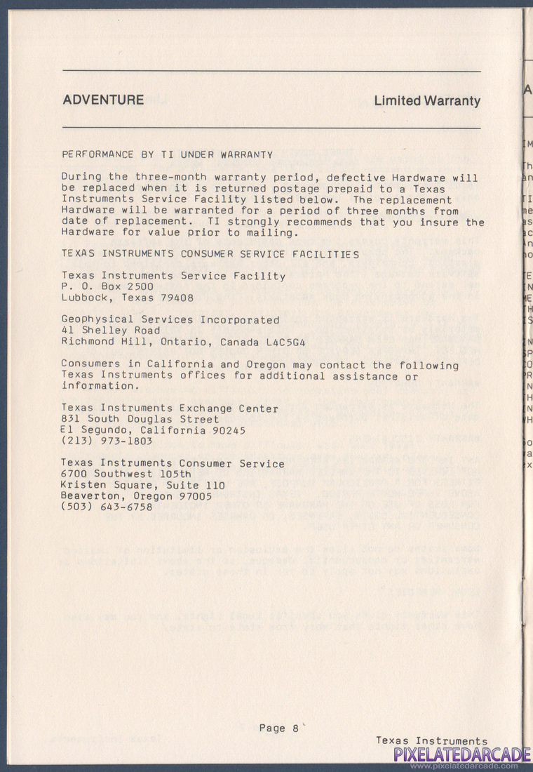 Strange Odyssey: Instruction Manual - Page 8