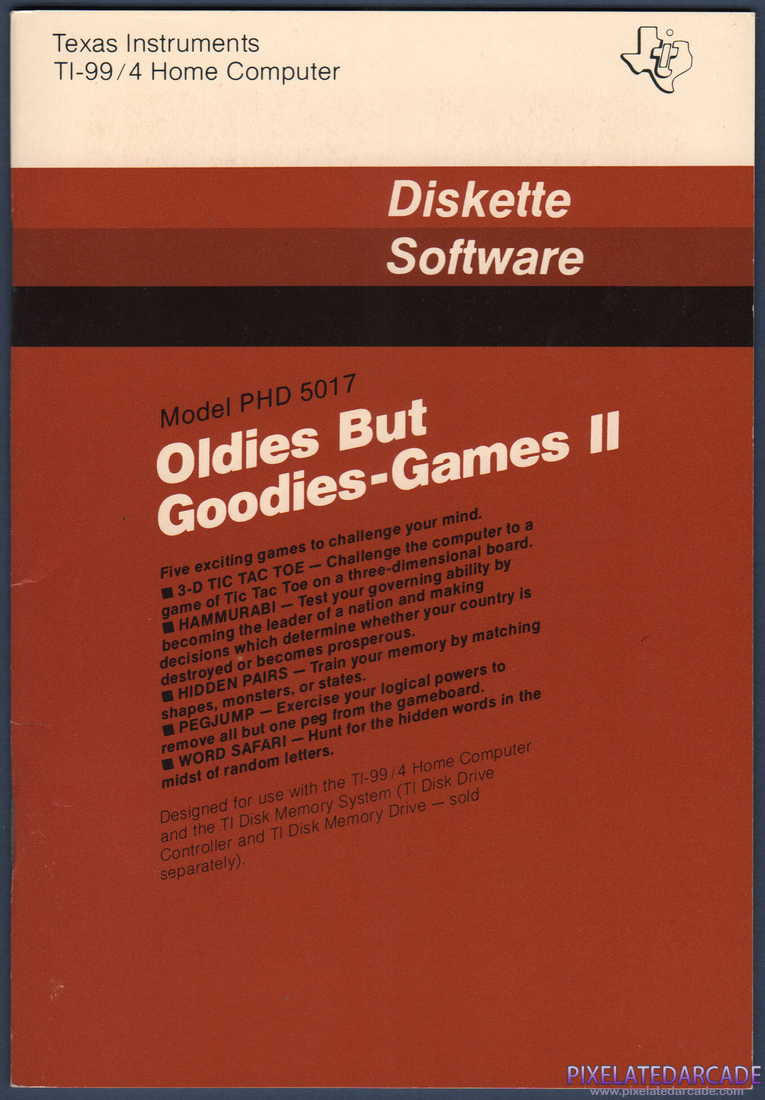 Oldies But Goodies - Games II: Instruction Manual - Page 1