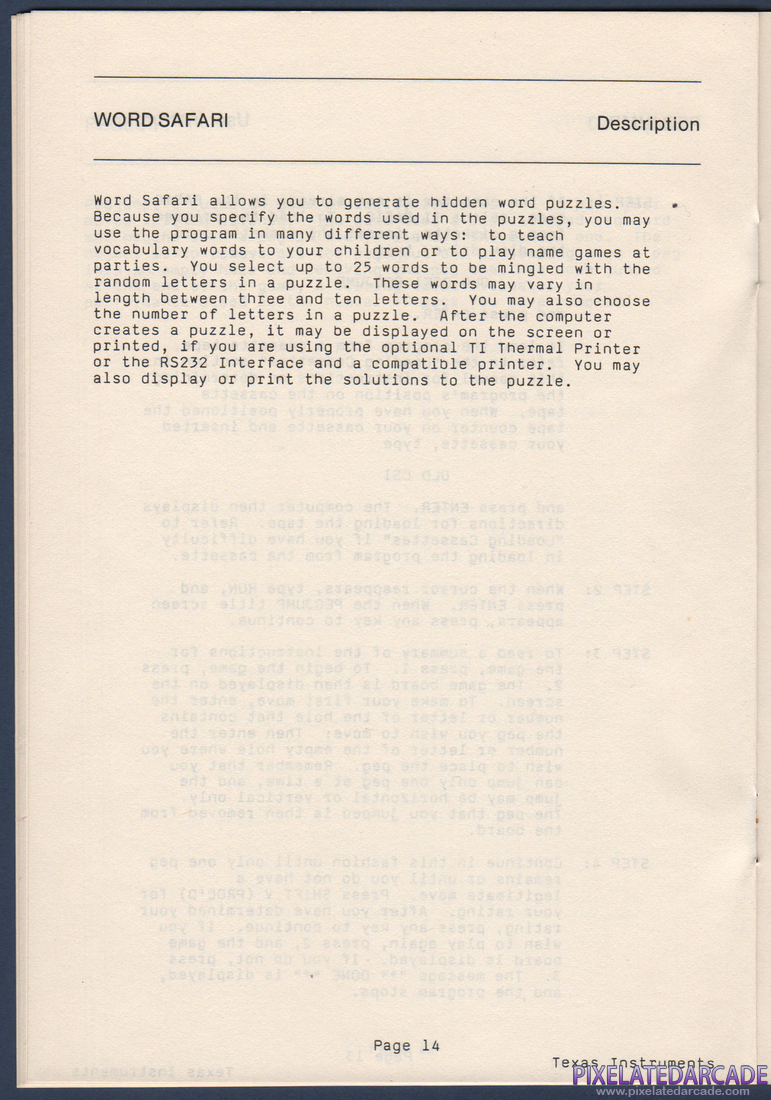 Oldies But Goodies - Games II: Instruction Manual - Page 15