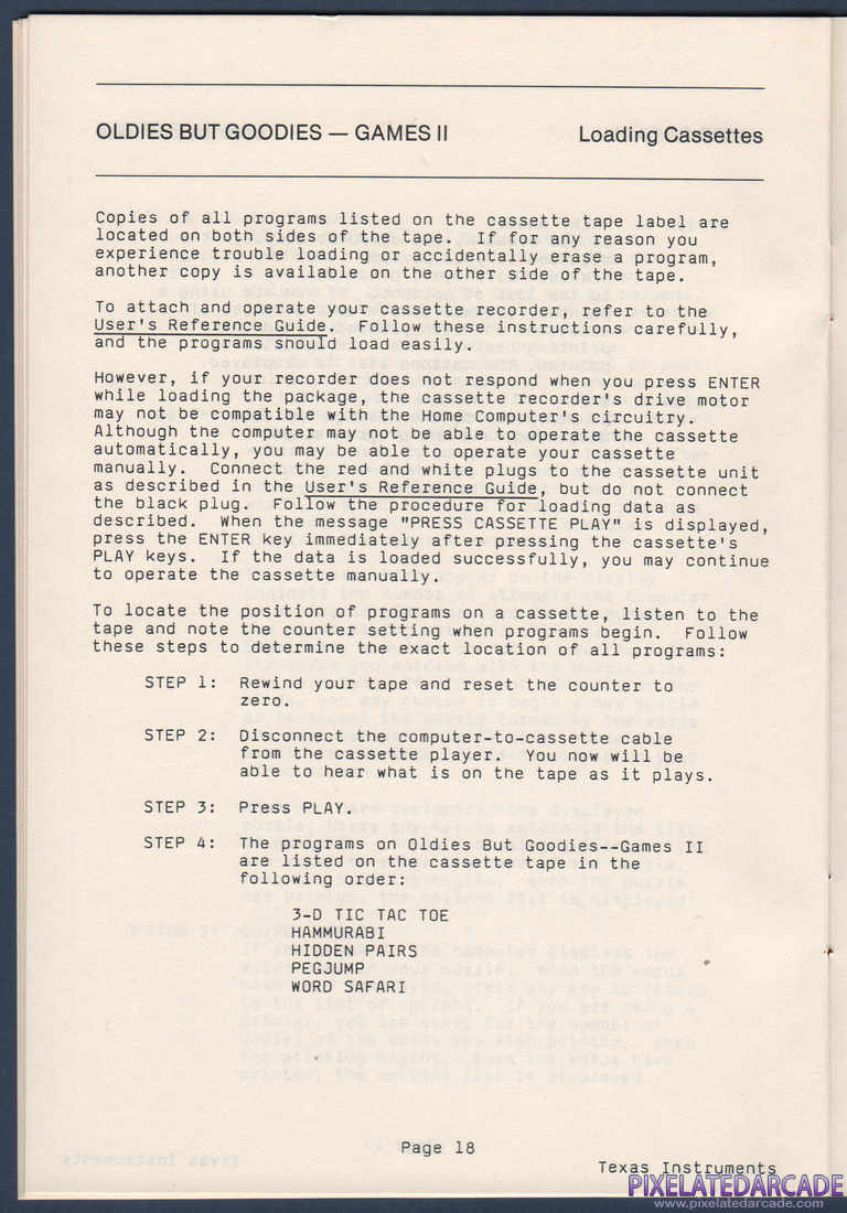 Oldies But Goodies - Games II: Instruction Manual - Page 19