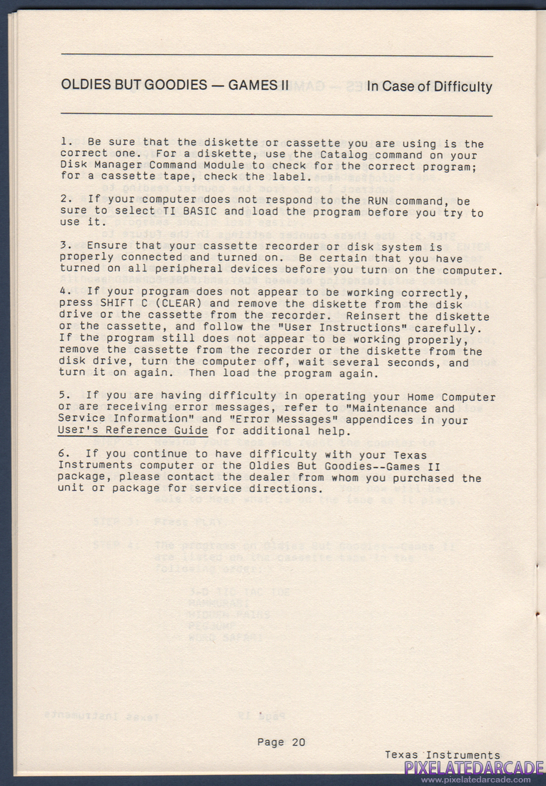 Oldies But Goodies - Games II: Instruction Manual - Page 21