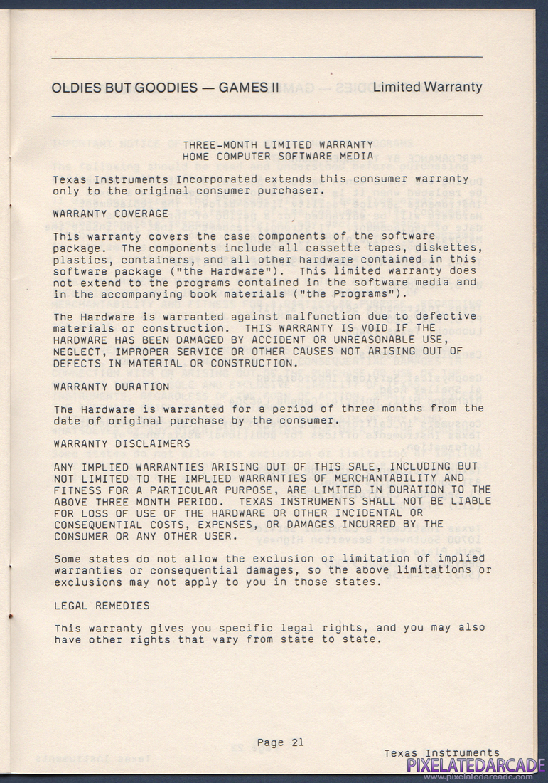 Oldies But Goodies - Games II: Instruction Manual - Page 22
