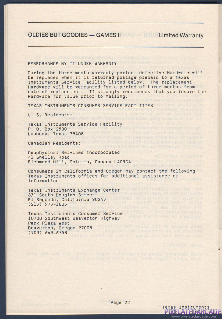 Oldies But Goodies - Games II: Instruction Manual - Page 23