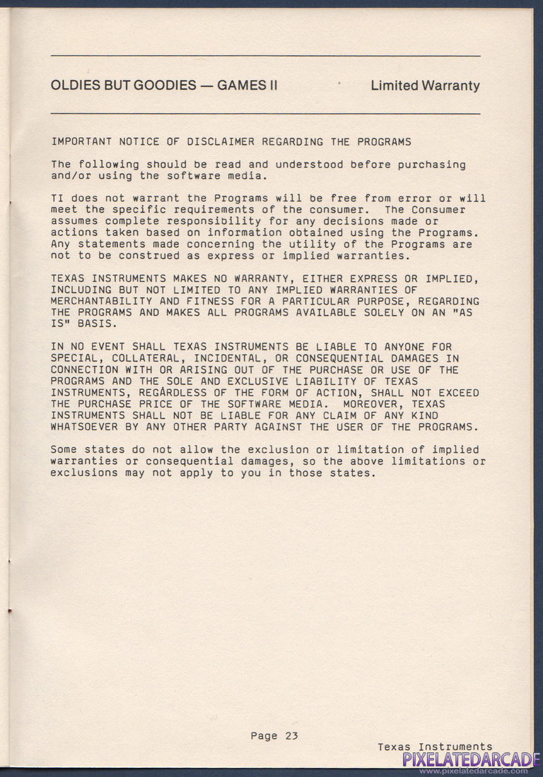 Oldies But Goodies - Games II: Instruction Manual - Page 24