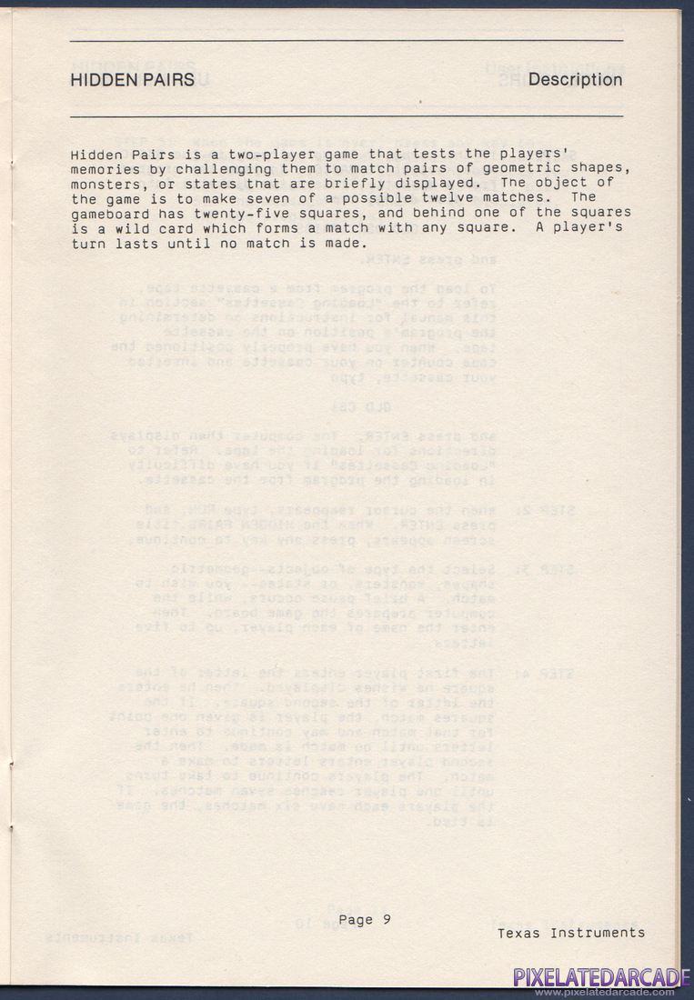 Oldies But Goodies - Games II: Instruction Manual - Page 10