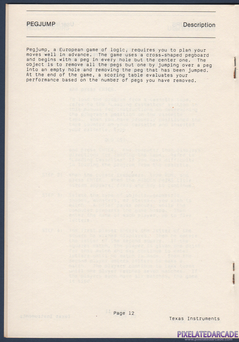 Oldies But Goodies - Games II: Instruction Manual - Page 13