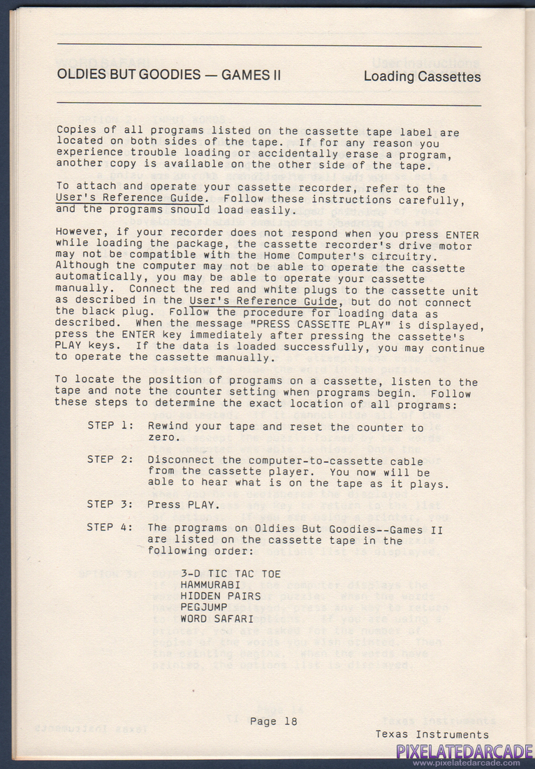 Oldies But Goodies - Games II: Instruction Manual - Page 19