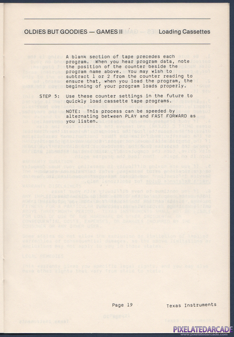 Oldies But Goodies - Games II: Instruction Manual - Page 20