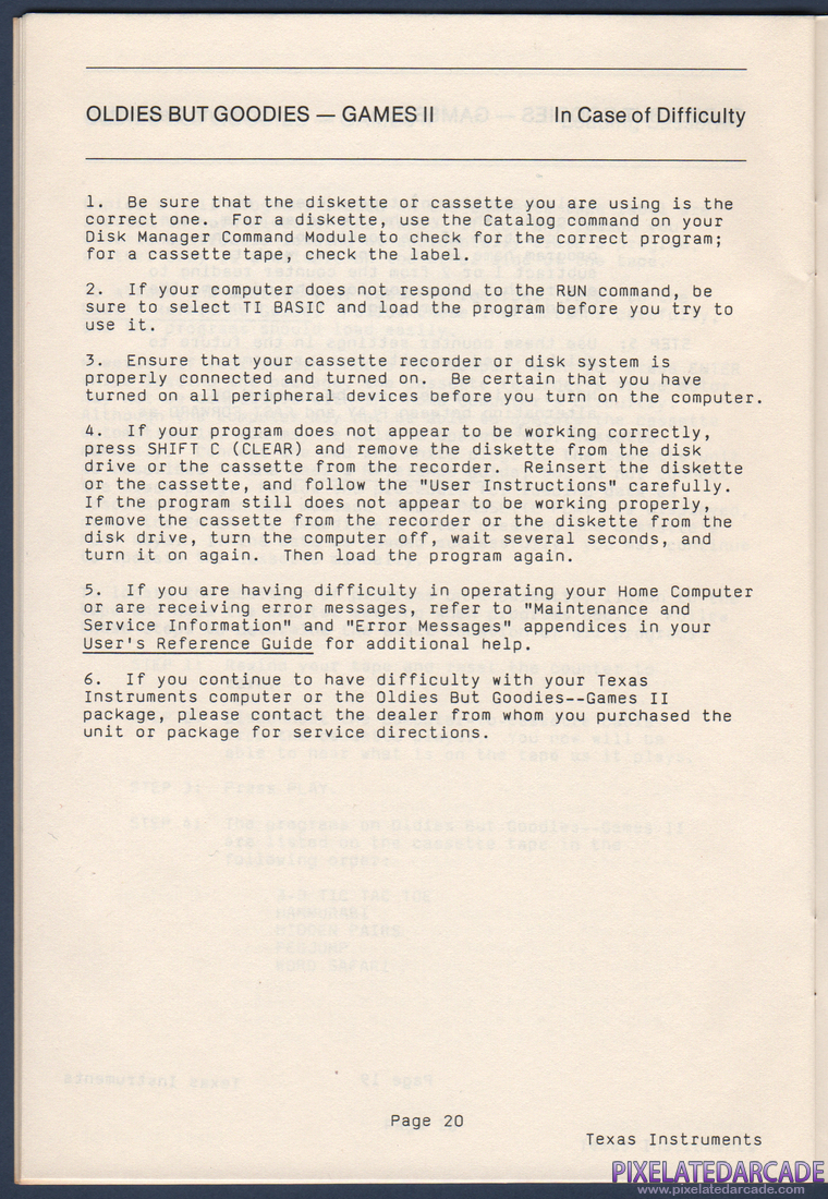 Oldies But Goodies - Games II: Instruction Manual - Page 21