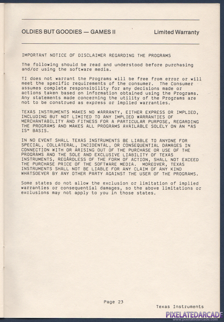 Oldies But Goodies - Games II: Instruction Manual - Paeg 24