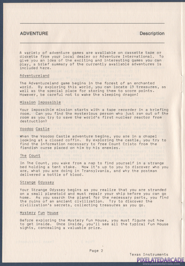 The Count: Instruction Manual - Page 2