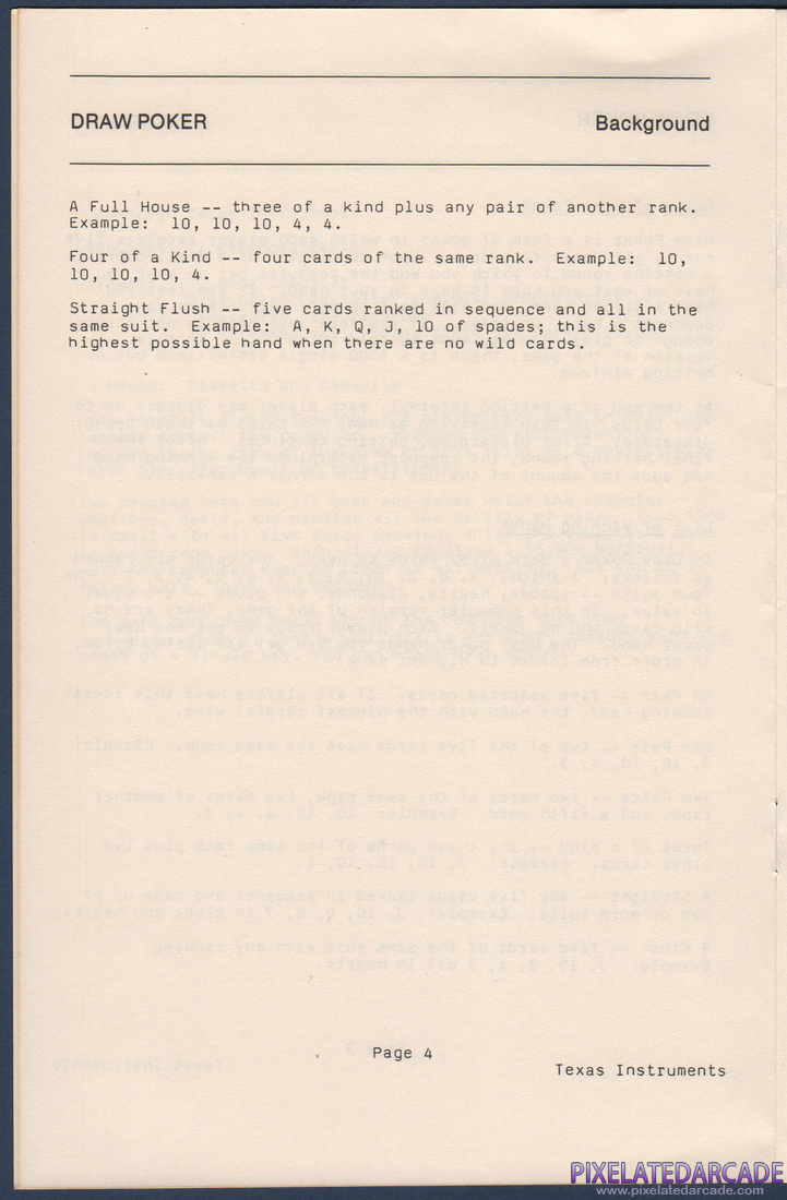 Draw Poker: Instruction Manual - Page 5