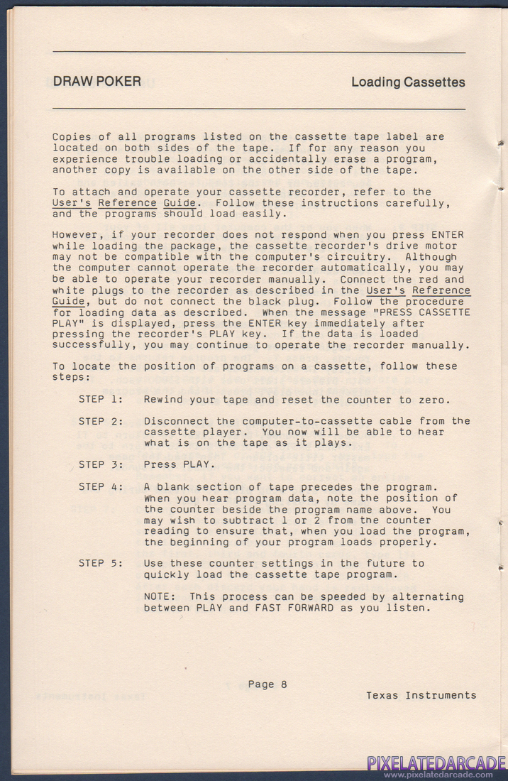 Draw Poker: Instruction Manual - Page 9