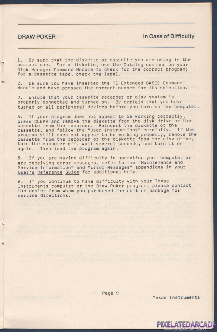 Draw Poker: Instruction Manual - Page 10