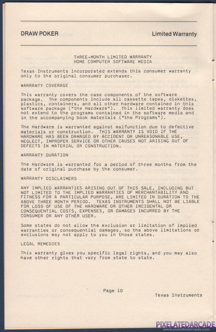 Draw Poker: Instruction Manual - Page 11