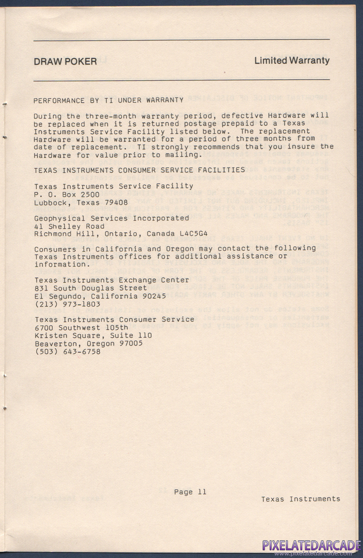 Draw Poker: Instruction Manual - Page 12