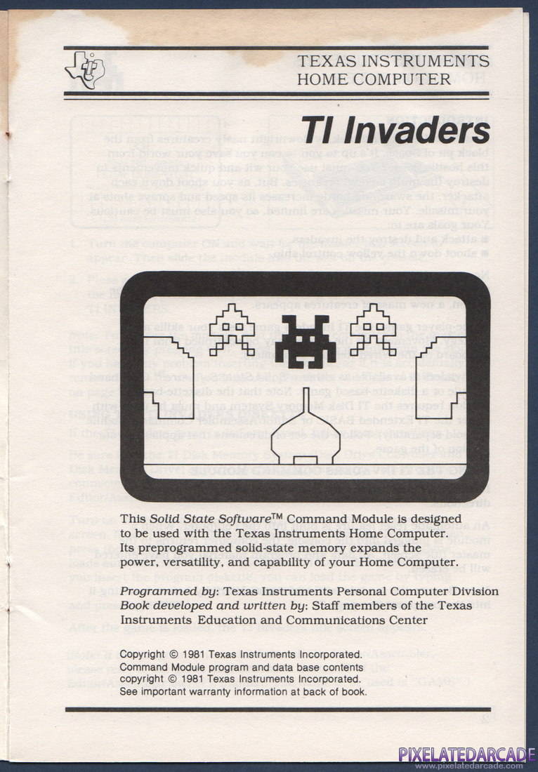 TI Invaders: Instruction Manual - Page 3