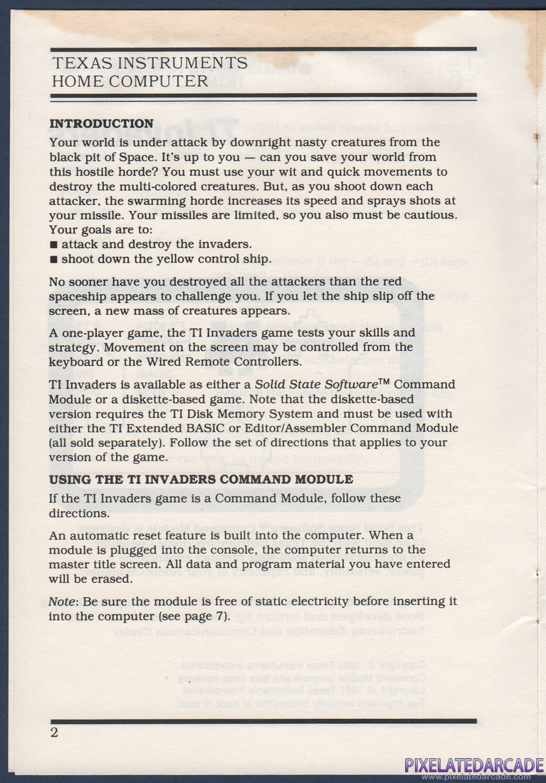 TI Invaders: Instruction Manual - Page 4