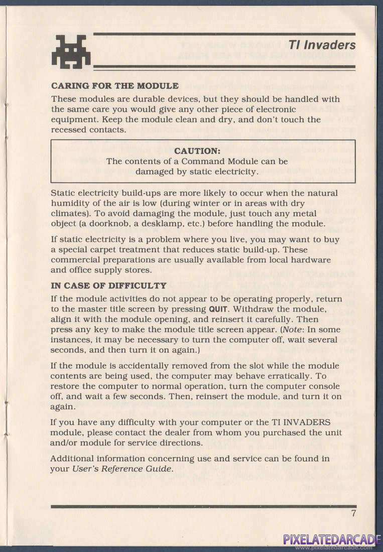 TI Invaders: Instruction Manual - Page 7