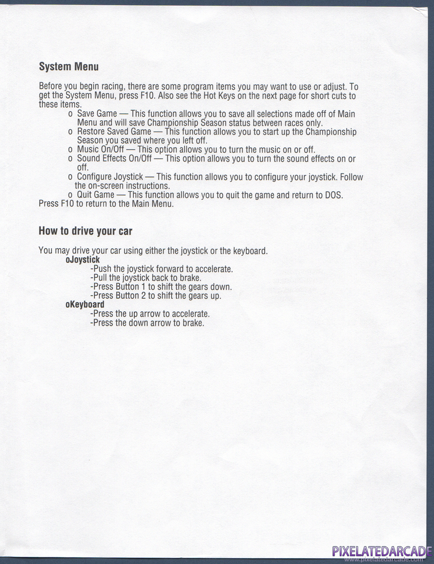 Bill Elliott's NASCAR Challenge: IBM PC Version Addendum - Page 3