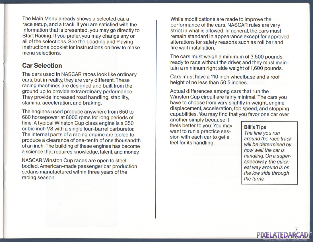 Bill Elliott's NASCAR Challenge: Instruction Manual - Page 7