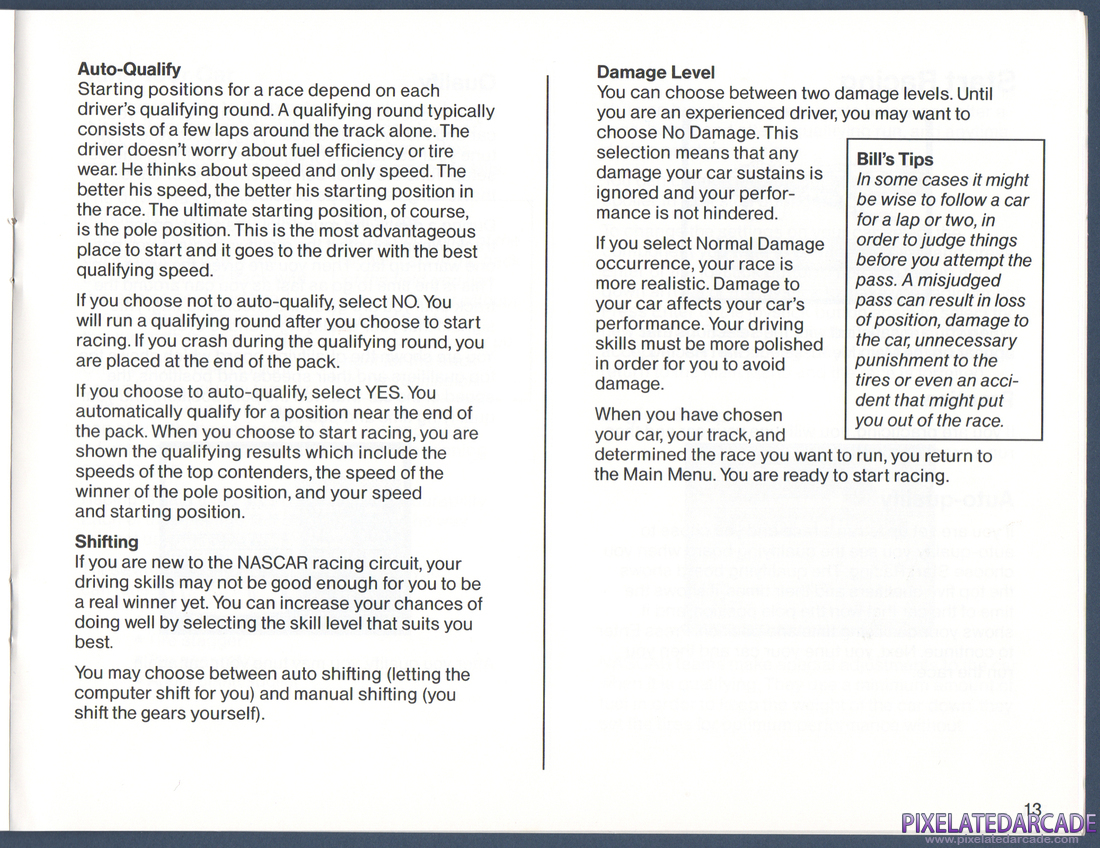 Bill Elliott's NASCAR Challenge: Instruction Manual - Page 13