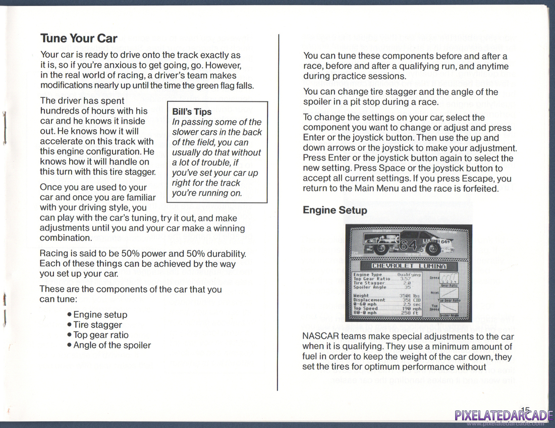 Bill Elliott's NASCAR Challenge: Instruction Manual - Page 15