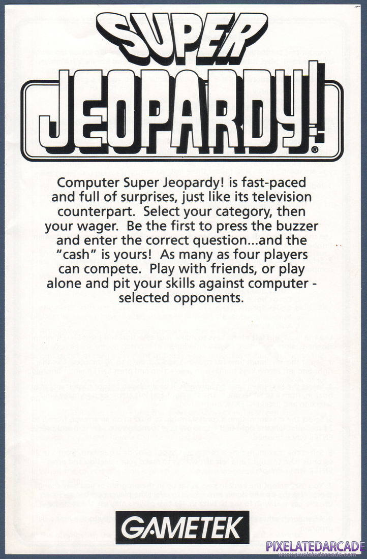 Super Jeopardy!: Instruction Manual - Page 1