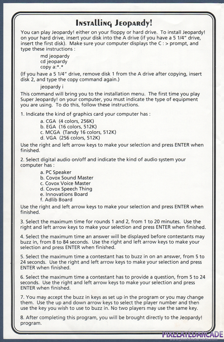 Super Jeopardy!: Instruction Manual - Page 2