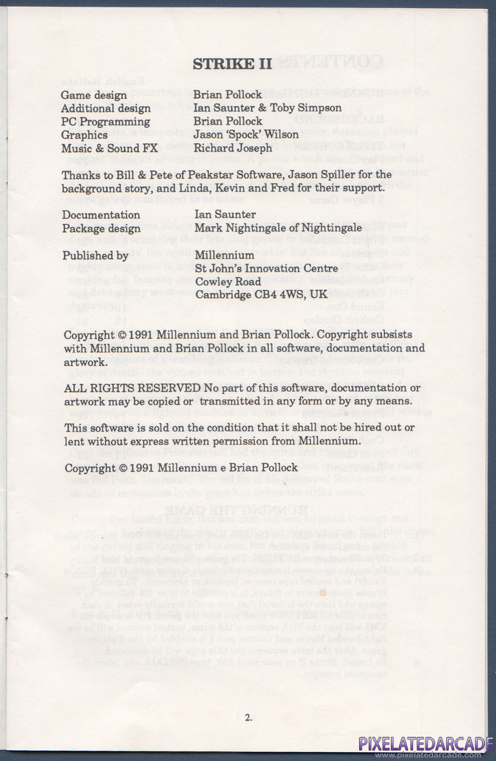Strike II: Instruction Manual - Page 2