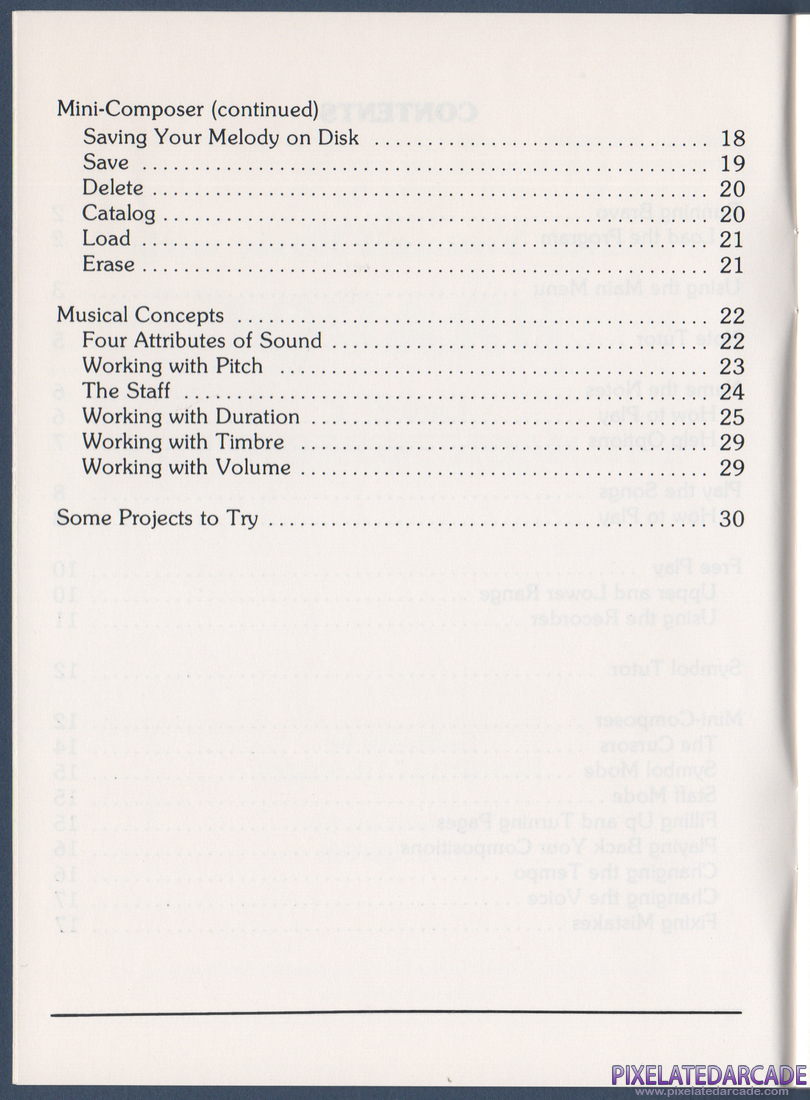 Bravo! Magic Music Series / Level 1: Instruction Manual - Contents Page 2